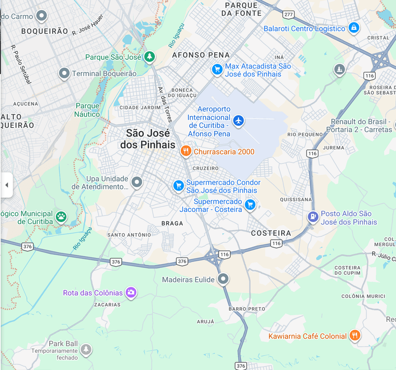 Local do evento — São José dos Pinhais, PR